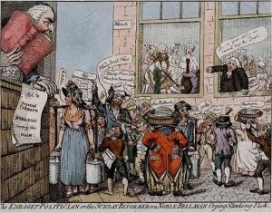 Cruikshank, The Enraged Politician, or the Sunday Reformer … Crying Stinking Fish (1799)