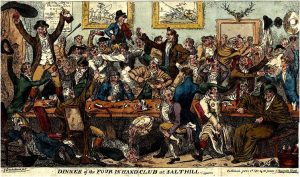 Cruikshank, Dinner of the Four-in-Hand Club (1811)