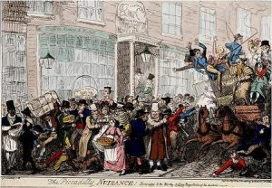 Cruikshank, The Piccadilly Nuisance! (1818)